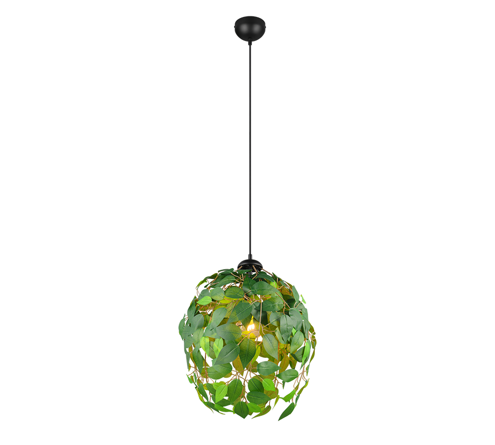 Rippuv valgusti 38 cm E27 roheline