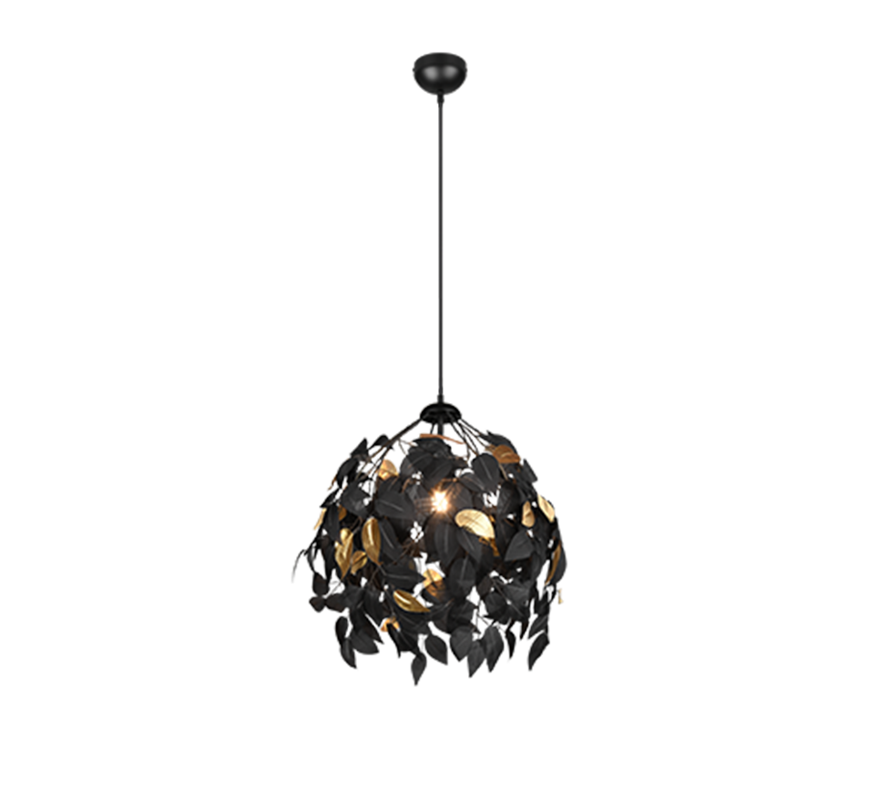 Rippuv valgusti 38 cm E27 must matte