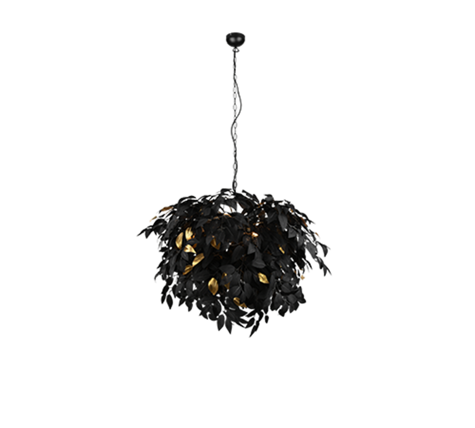 Rippuv valgusti 70 cm 4xE14 must matte