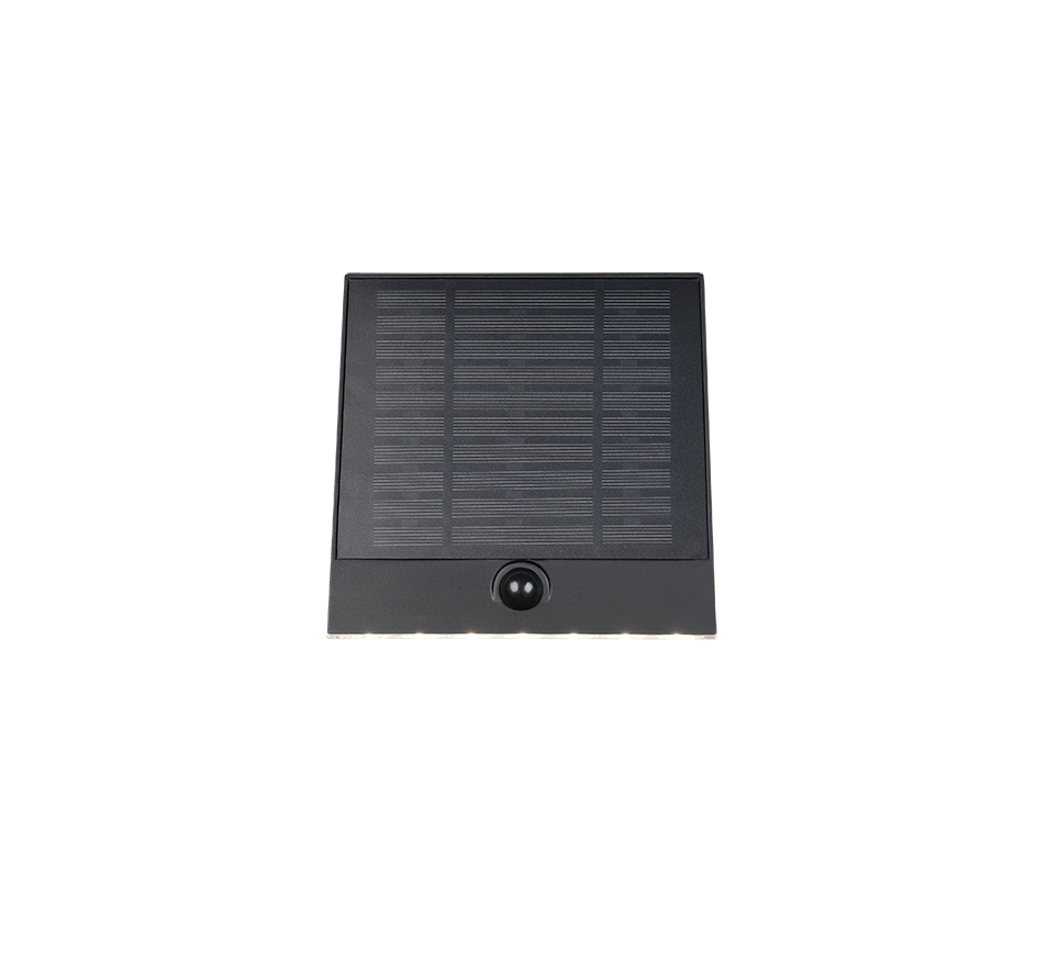 Hübriidne päikese LED seinavalgusti must laaditav liikumis- ja hämarusandur 4000K - Image 3