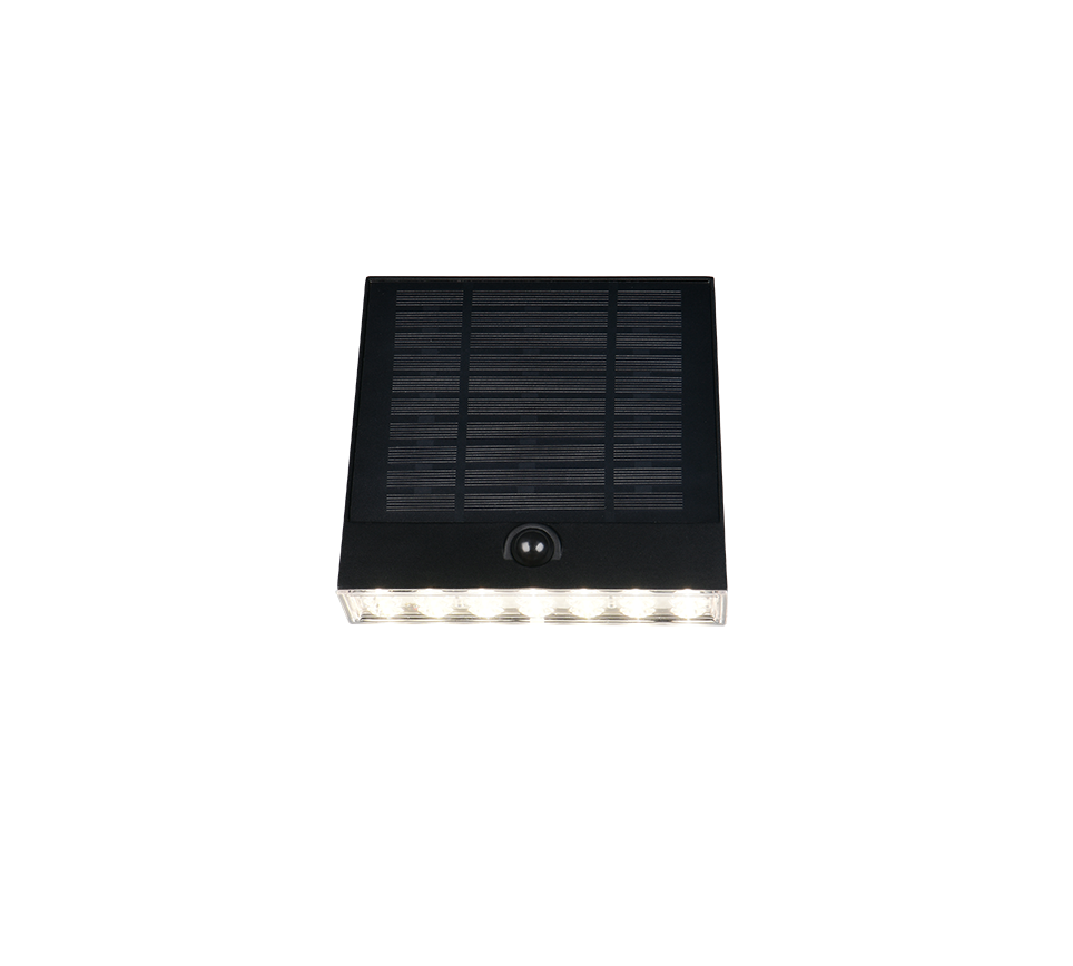 Hübriidne päikese LED seinavalgusti must laaditav liikumis- ja hämarusandur 4000K - Image 7