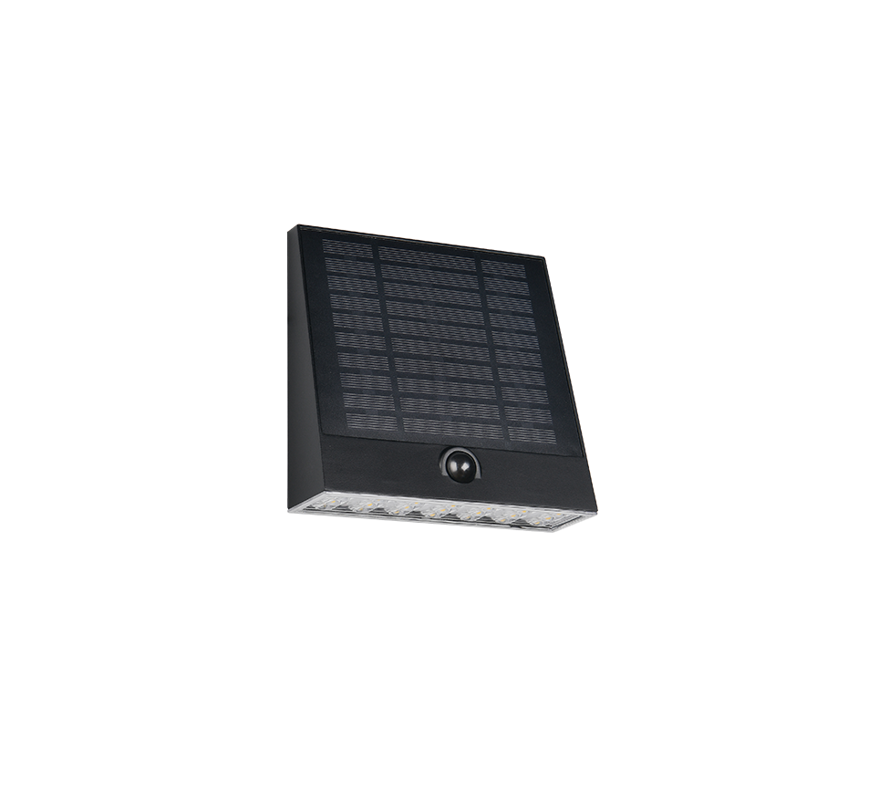Hübriidne päikese LED seinavalgusti must laaditav liikumis- ja hämarusandur 4000K - Image 8