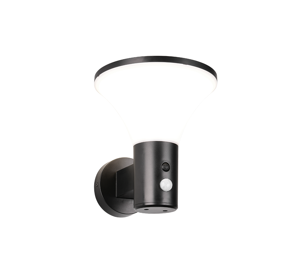 Gorda hübriidne päikesepaneeliga LED seinavalgusti must/valge laaditav liikumis- ja hämarusandur 4000K