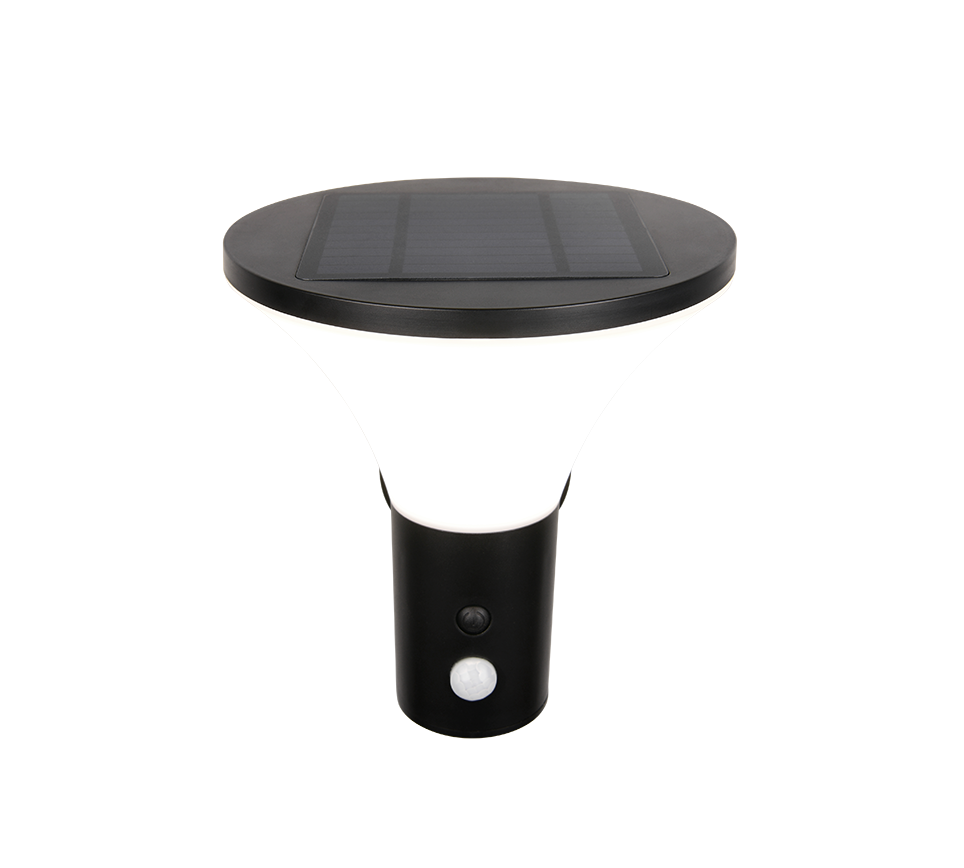 Gorda hübriidne päikesepaneeliga LED seinavalgusti must/valge laaditav liikumis- ja hämarusandur 4000K - Image 2