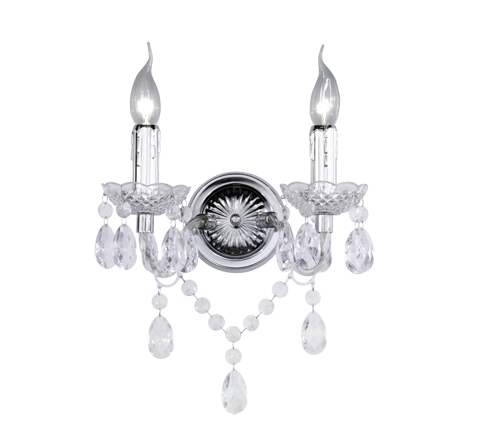 Seinavalgusti 2xE14 läbipaistev