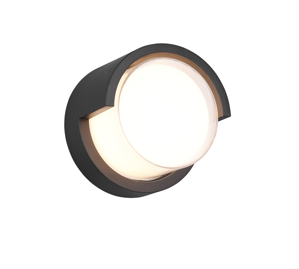 Seinavalgusti Puno LED ümmargune matt must