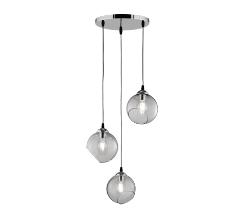 Rippuv valgusti 3 tk E27 suitsu