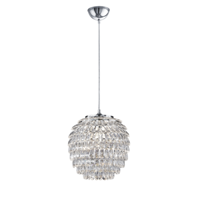 Rippuv valgusti 35 cm E27 hõbedane/selge