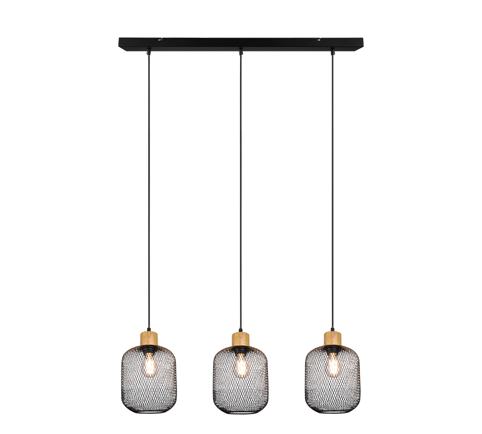 Rippuv valgusti 3 tk E27 must matte - Image 2