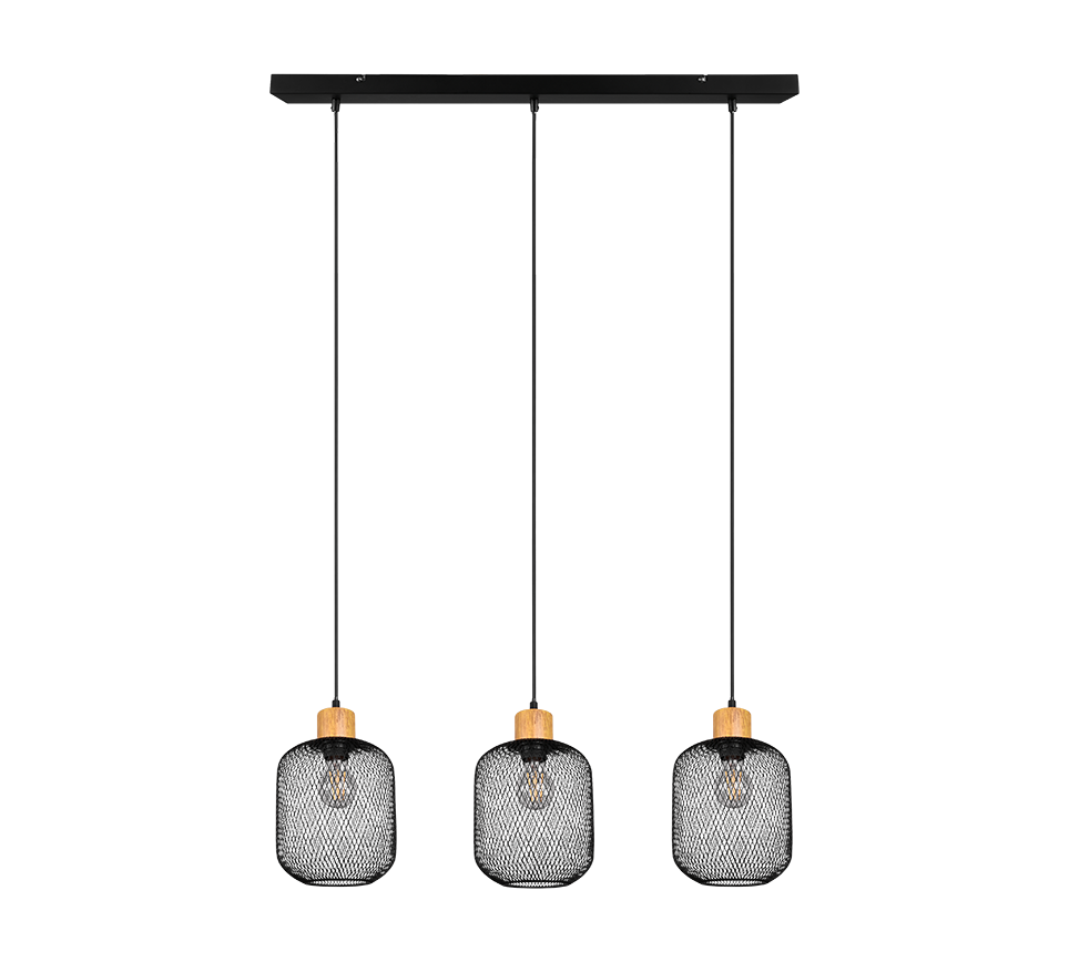 Rippuv valgusti 3 tk E27 must matte - Image 4