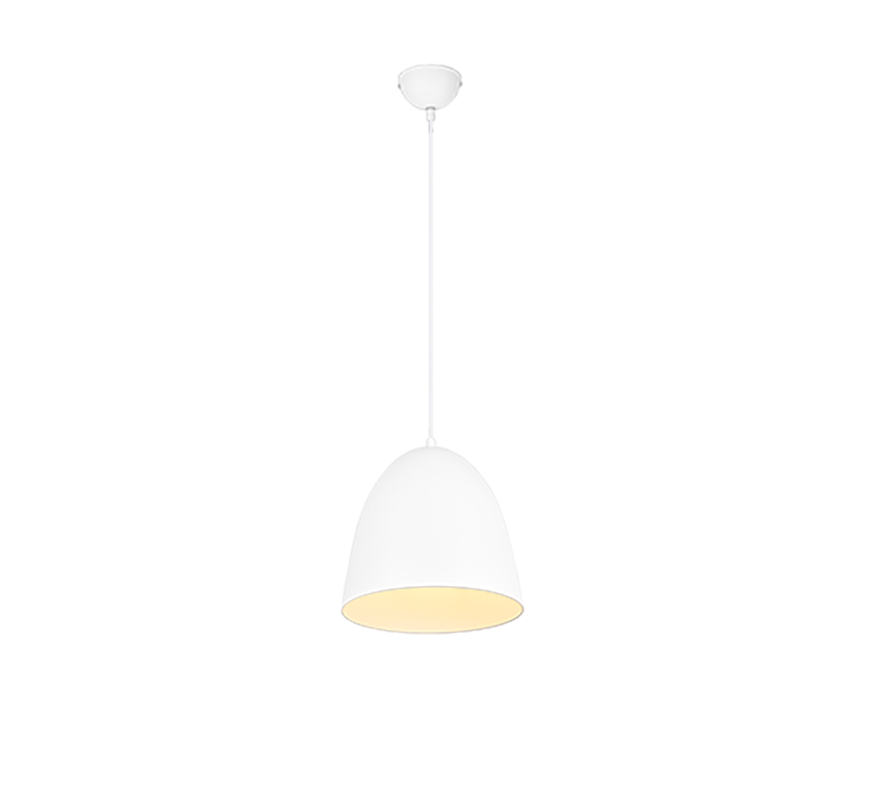 Rippuv valgusti 25 cm E27 matt valge