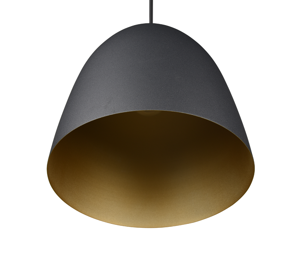 Rippuv valgusti 25 cm E27 matt must/kuld - Image 5