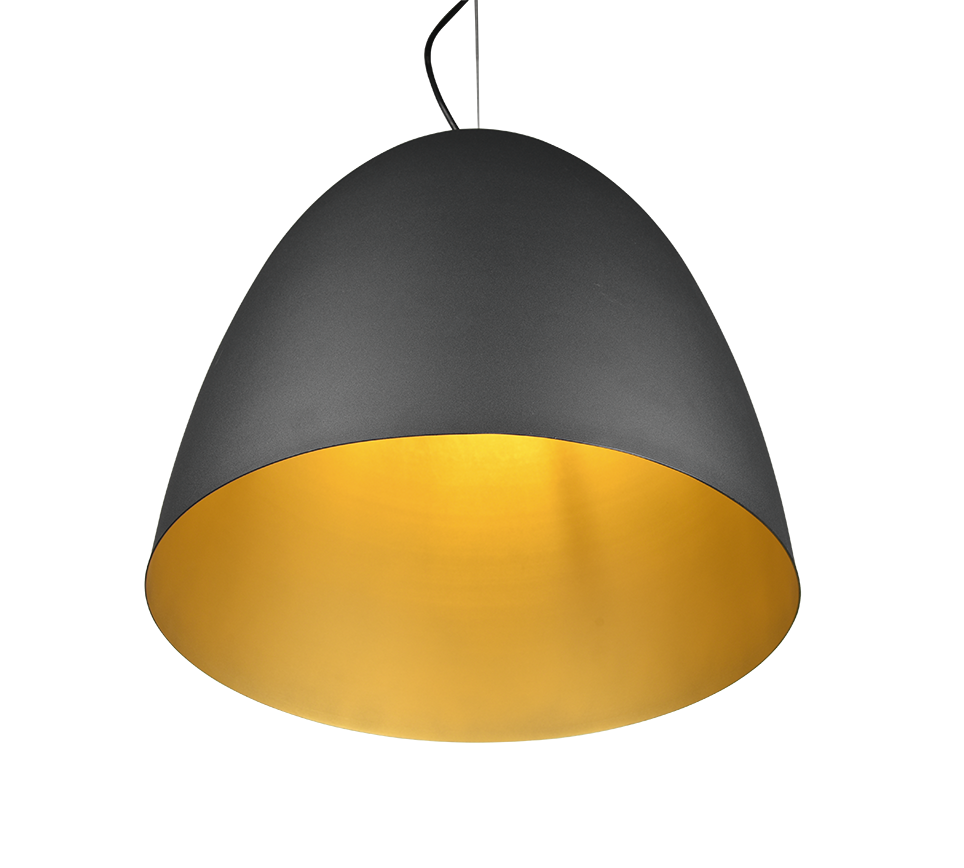 Rippuv valgusti 40 cm E27 must/kuld - Image 3