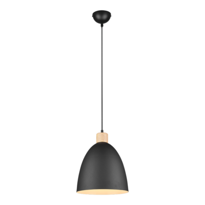 Rippuv valgusti 25 cm E27 must matte