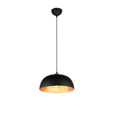 Rippuv valgusti 35 cm E27 must matte