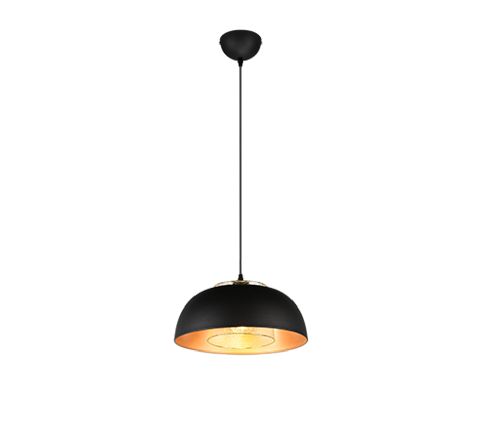 Rippuv valgusti 35 cm E27 must matte