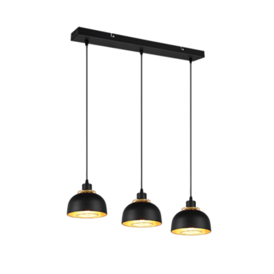 Rippuv valgusti 3 tk E27 must matte