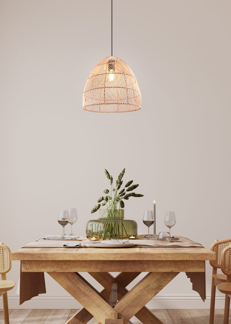 Rippuv valgusti E27 naturaalne värv/palmikiud - Image 2