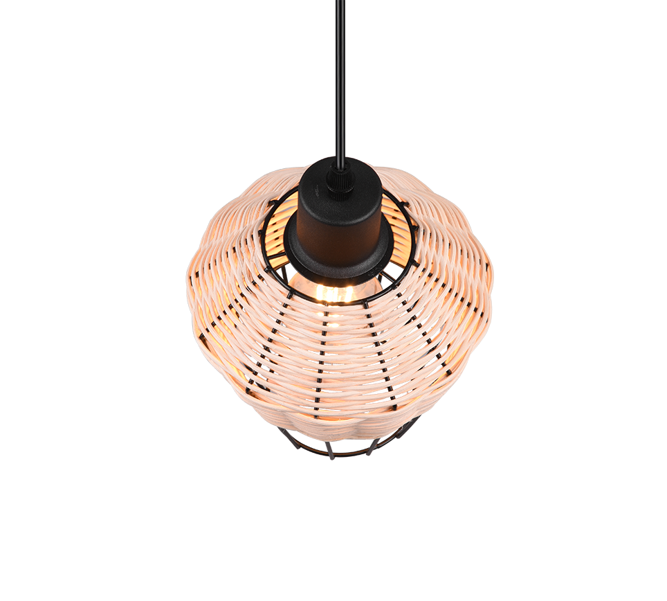 Rippuv valgusti 1 tk 17 cm E27 looduslik värv/rattaan - Image 2