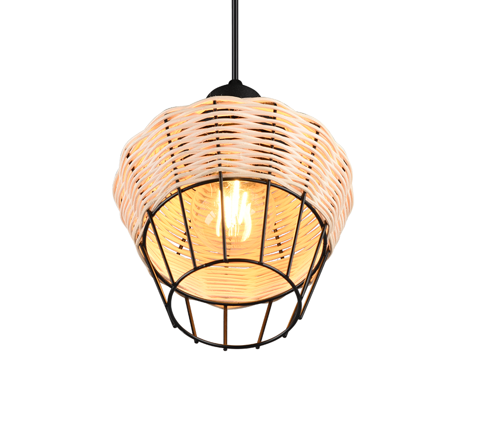 Rippuv valgusti 1 tk 17 cm E27 looduslik värv/rattaan - Image 3