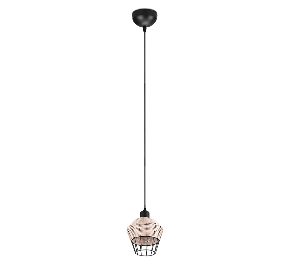 Rippuv valgusti 1 tk 17 cm E27 looduslik värv/rattaan - Image 4