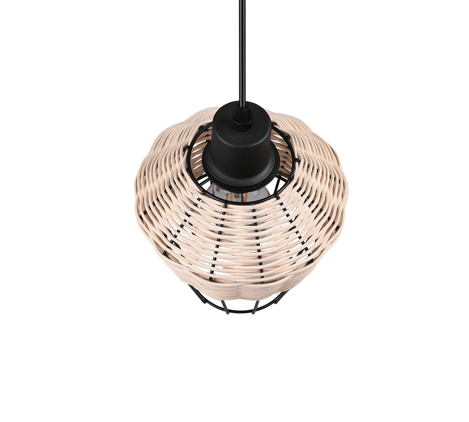 Rippuv valgusti 1 tk 17 cm E27 looduslik värv/rattaan - Image 5