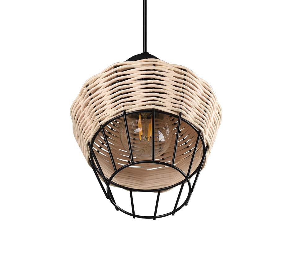 Rippuv valgusti 1 tk 17 cm E27 looduslik värv/rattaan - Image 6