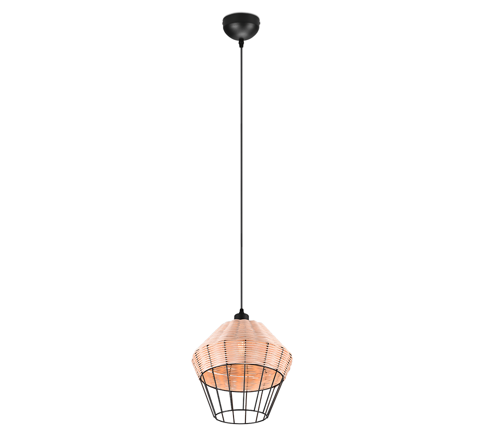 Rippuv valgusti 1 tk 30 cm E27 looduslik värv/rattaan