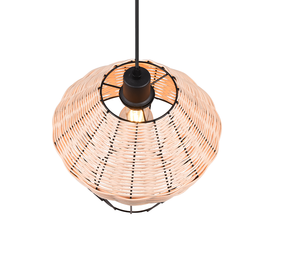 Rippuv valgusti 1 tk 30 cm E27 looduslik värv/rattaan - Image 2