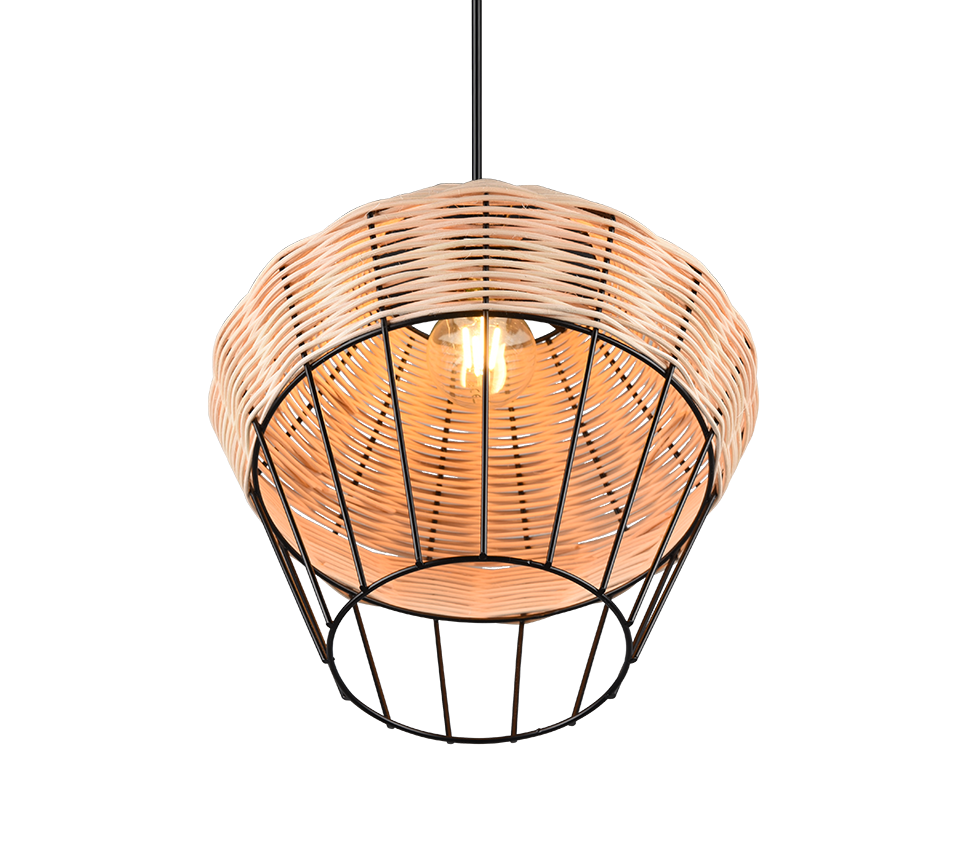 Rippuv valgusti 1 tk 30 cm E27 looduslik värv/rattaan - Image 3