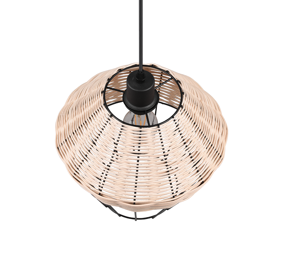 Rippuv valgusti 1 tk 30 cm E27 looduslik värv/rattaan - Image 5