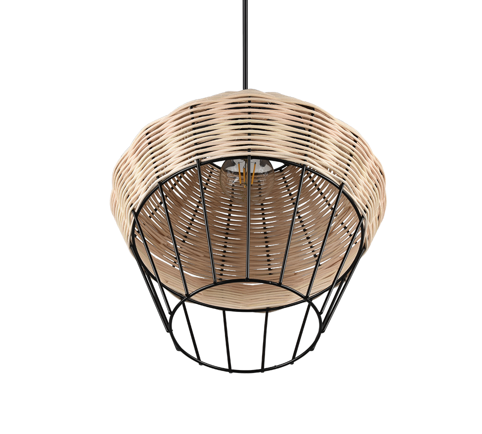 Rippuv valgusti 1 tk 30 cm E27 looduslik värv/rattaan - Image 6