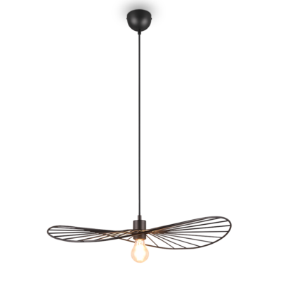 Rippuv valgusti E27 must matte