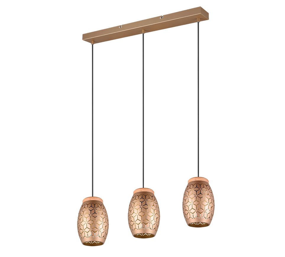 Rippuv valgusti 3 tk E27 kohvi pruun - Image 6