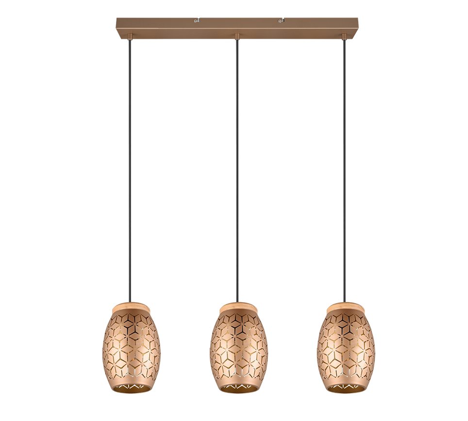 Rippuv valgusti 3 tk E27 kohvi pruun - Image 7