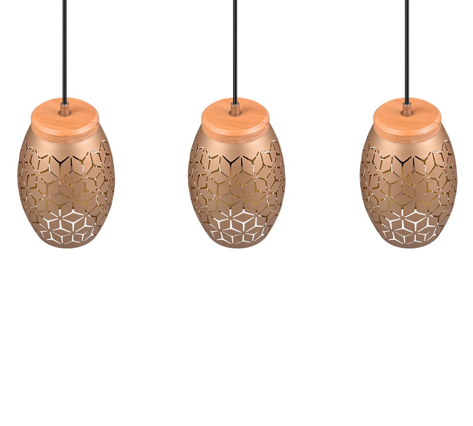 Rippuv valgusti 3 tk E27 kohvi pruun - Image 8