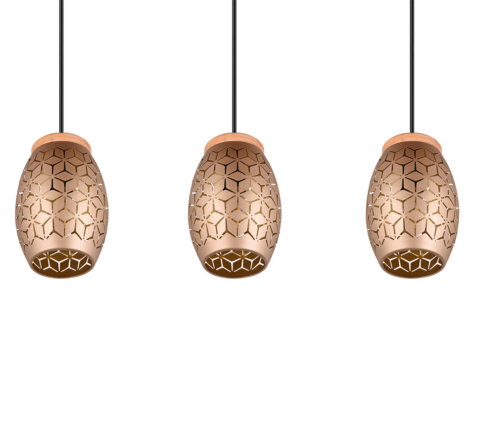 Rippuv valgusti 3 tk E27 kohvi pruun - Image 9