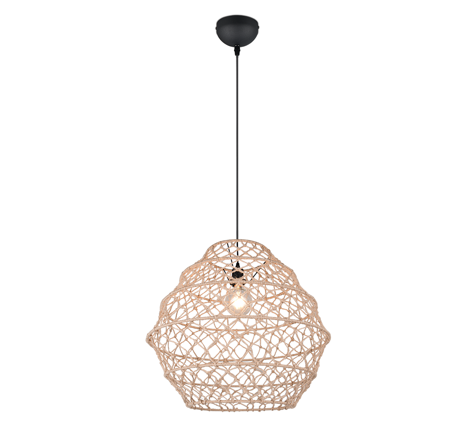 Rippuv valgusti 60 cm E27 looduslik värv/kanepikiud