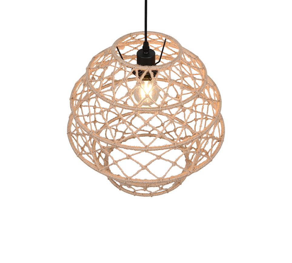 Rippuv valgusti 38,5 cm E27 looduslik värv/kanep - Image 2