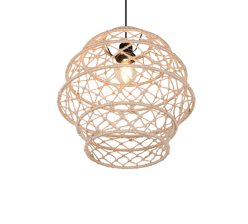 Rippuv valgusti 38,5 cm E27 looduslik värv/kanep - Image 3