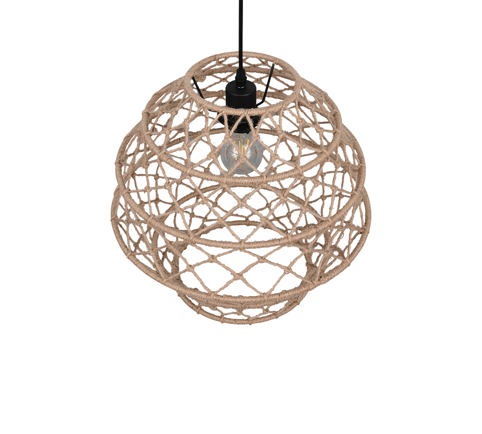 Rippuv valgusti 38,5 cm E27 looduslik värv/kanep - Image 5