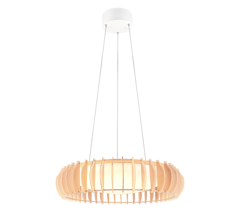 Rippuv valgusti LED 60 cm puit/valge