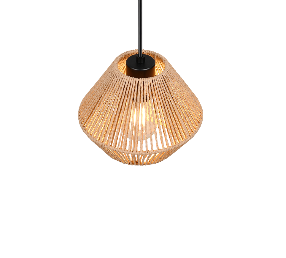 Rippuv valgusti E27 pruun/paberniit - Image 3