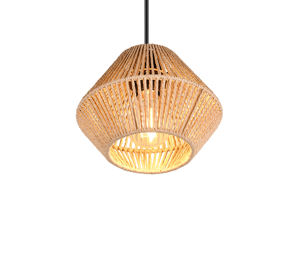 Rippuv valgusti E27 pruun/paberniit - Image 4