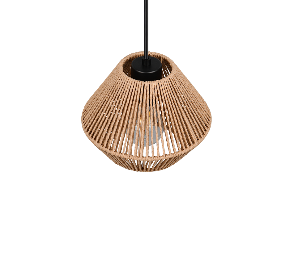 Rippuv valgusti E27 pruun/paberniit - Image 6