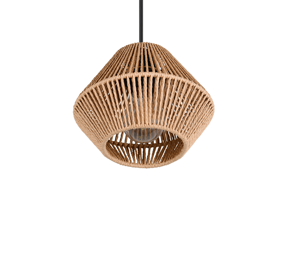 Rippuv valgusti E27 pruun/paberniit - Image 7