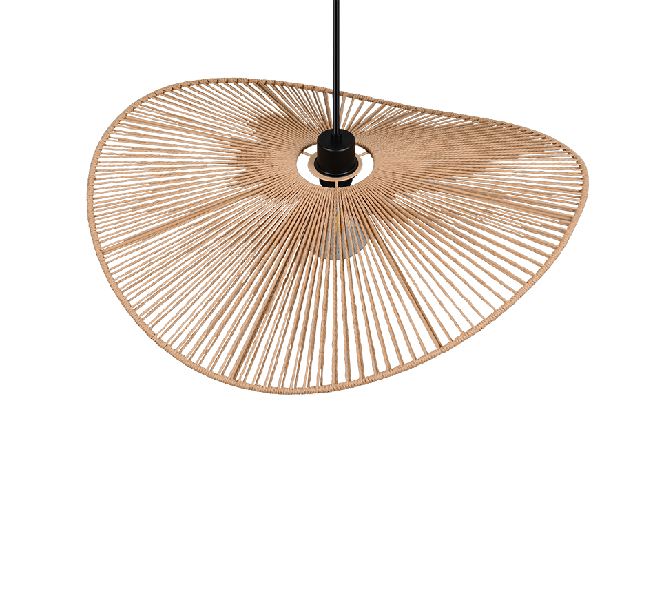 Rippuv valgusti 58 cm E27 pruun/paberniit - Image 6