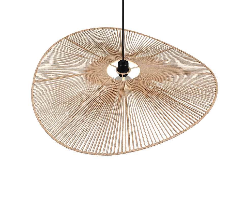 Rippuv valgusti 78 cm E27 pruun/paberniit - Image 2