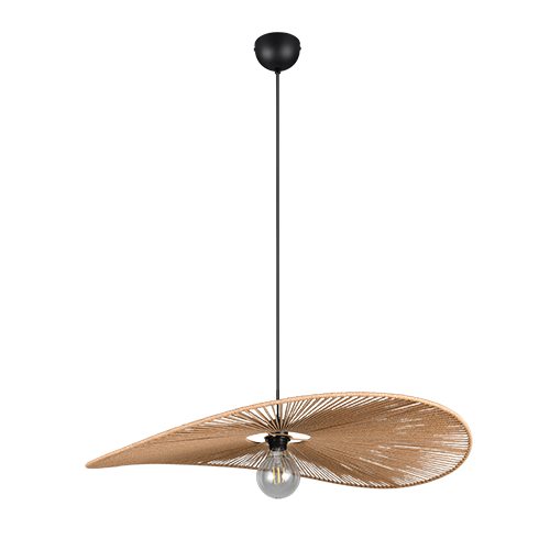 Rippuv valgusti 78 cm E27 pruun/paberniit - Image 4