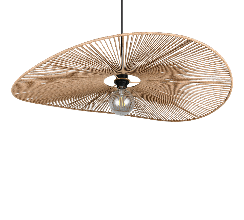 Rippuv valgusti 78 cm E27 pruun/paberniit - Image 6